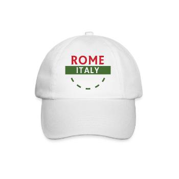 Rome Italia Emblem auf dem Band - Baseballkappe - Weiß/Weiß - Vorne