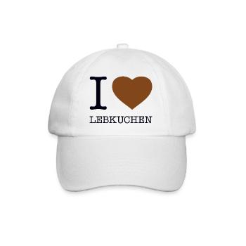 I love Lebkuchen - Baseballkappe - Weiß/Weiß - Vorne