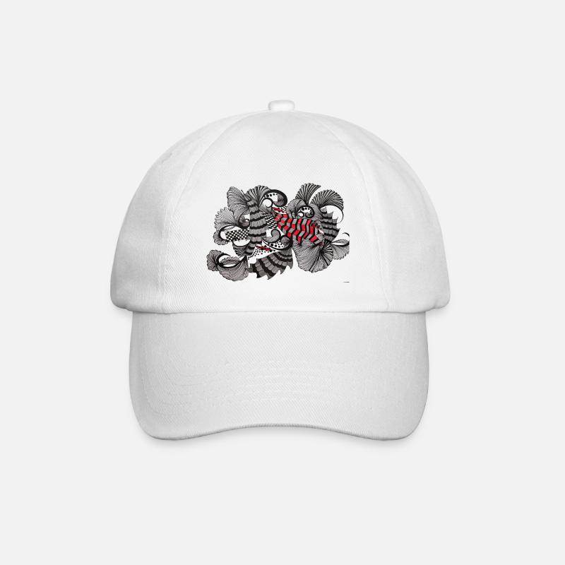 Noir Blanc Rouge Motif - Casquette classique - blanc/blanc