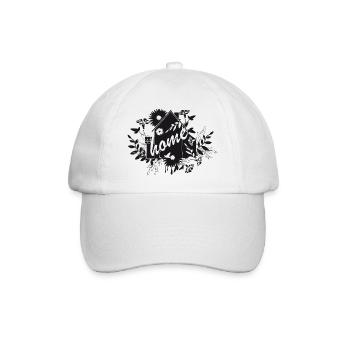 Black House with Flowers – House Design - Baseball Cap - white/white - Front