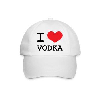 Ich liebe Wodka – Alkohol - Baseballkappe - Weiß/Weiß - Vorne