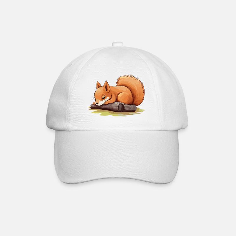 Eichhörnchen Süß Niedlich Baby Kinder Tier Cartoon - Baseballkappe - Weiß/Weiß