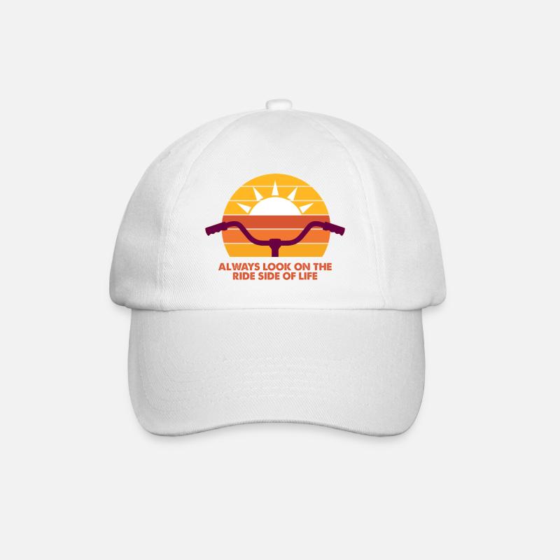 Sonnige Rad-Vibes - Immer die Ride-Side! - Baseballkappe - Weiß/Weiß