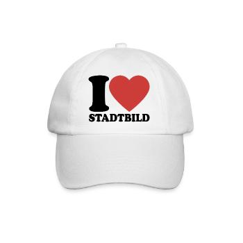 I Love Stadtbild - für Vielfalt und Toleranz - Baseballkappe - Weiß/Weiß - Vorne