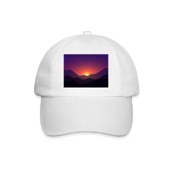 Sunset mountain in gradient - Baseball Cap - white/white - Front