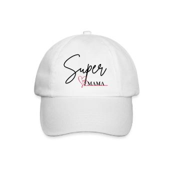 Super-Mama - Baseballkappe - Weiß/Weiß - Vorne