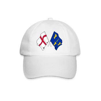 Cheshire & England Crossed Flags - Baseball Cap - white/white - Front
