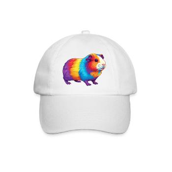 Buntes Meerschweinchen-Regenbogen-Pop-Art-Aquarell - Baseballkappe - Weiß/Weiß - Vorne