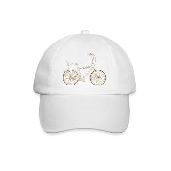 Bonanza Bicycle Cult Design Line Art - Baseball Cap - white/white - Front