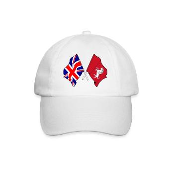 Kent-Flagge + Großbritannien-Flagge - Baseballkappe - Weiß/Weiß - Vorne