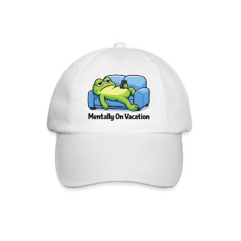 Lustiges Frosch-Meme - Baseballkappe - Weiß/Weiß - Vorne