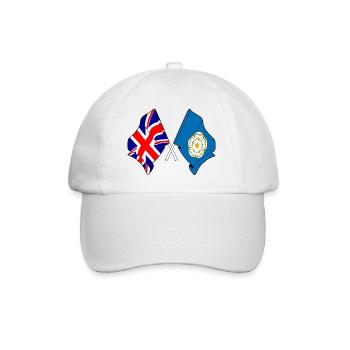 Yorkshire-Flagge + Großbritannien - Baseballkappe - Weiß/Weiß - Vorne