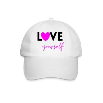 LOVE YOURSELF PINK! SELFLOVE EEMPOWERMENT MENTAL - Baseballkappe - Weiß/Weiß - Vorne