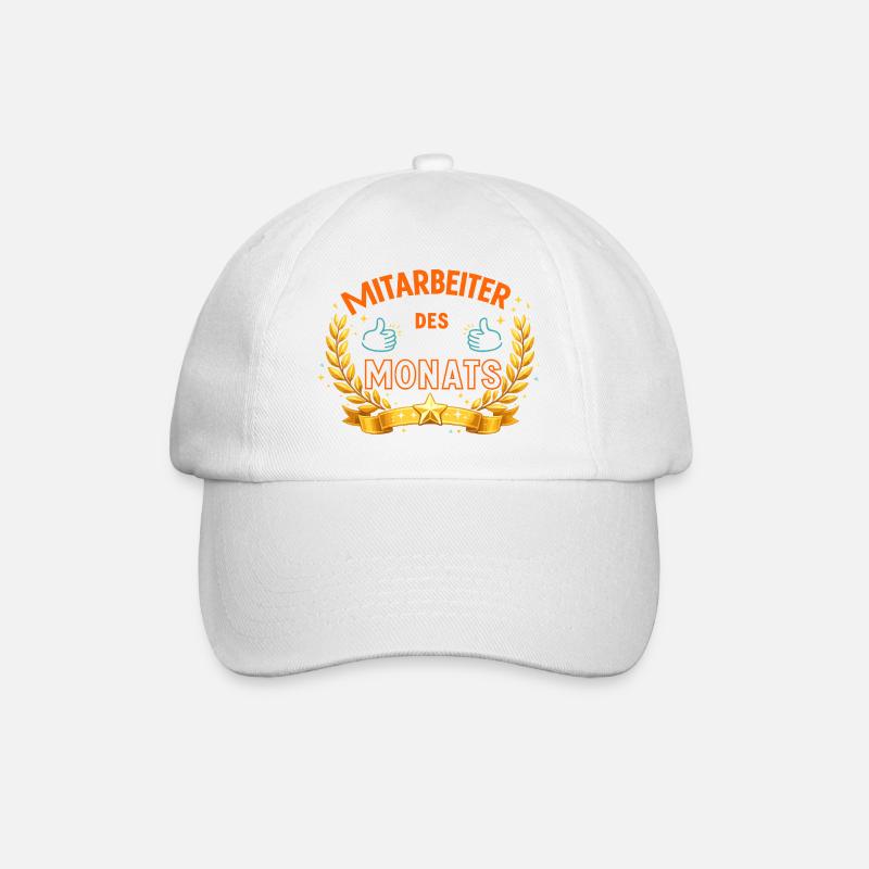 Mitarbeiter des Monats – LorbeerDesign - Baseballkappe - Weiß/Weiß