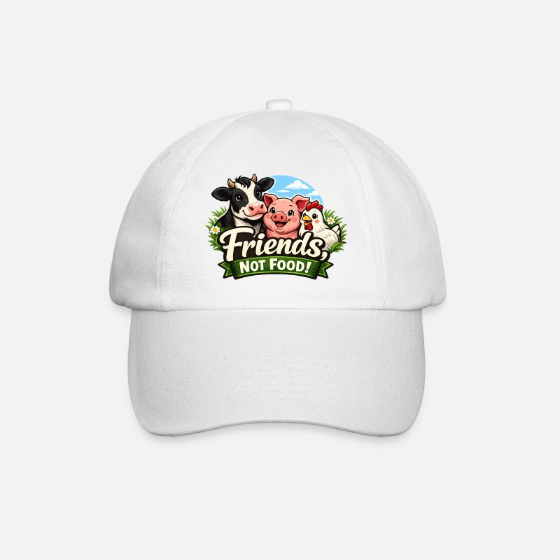 Amis pas nourriture – Déclaration acceptant les animaux de compagnie - Casquette classique - blanc/blanc