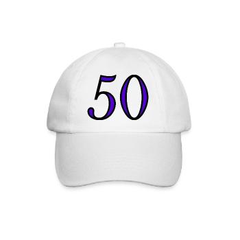 50. 50 JAHRE. 50-JÄHRIGES JUBILÄUM. 50-JÄHRIGES JUBILÄUM. - Baseballkappe - Weiß/Weiß - Vorne