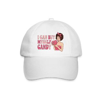 I Can Buy Myself Candy – Retro Pop-Art Design - Baseballkappe - Weiß/Weiß - Vorne