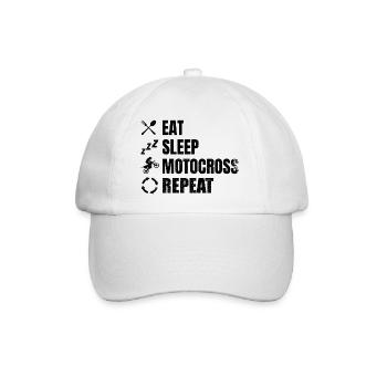 Répéter Eat Sleep Motocross - Casquette classique - blanc/blanc - Devant