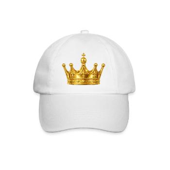 Golden Crown Ornament - Baseball Cap - white/white - Front