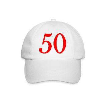 50. 50 JAHRE. 50-JÄHRIGES JUBILÄUM. 50-JÄHRIGES JUBILÄUM. - Baseballkappe - Weiß/Weiß - Vorne