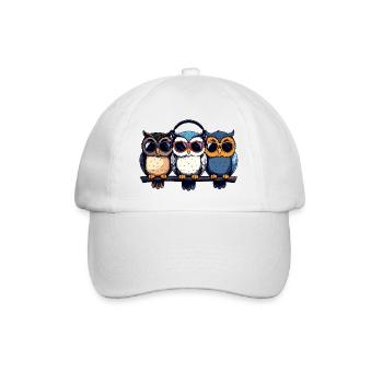 Trio des Trois Chouettes Cool avec lunettes de soleil casque - Casquette classique - blanc/blanc - Devant