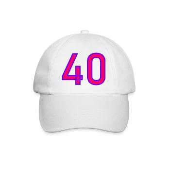 40. 40 ANS. 40e ANNIVERSAIRE. ANNIVERSAIRE 40 ANS. - Casquette classique - blanc/blanc - Devant