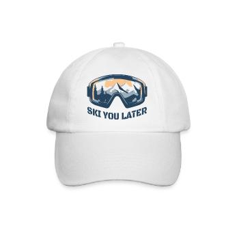 Ski You Later – Skibrille Ski & Snowboard Humor - Baseballkappe - Weiß/Weiß - Vorne