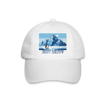 Funny Nihilistic Penguin Greenland Pixel Art - Baseball Cap - white/white - Front