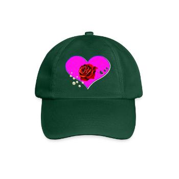 0Hearts, Roses, Pearls - Baseball Cap - bottle green - Front