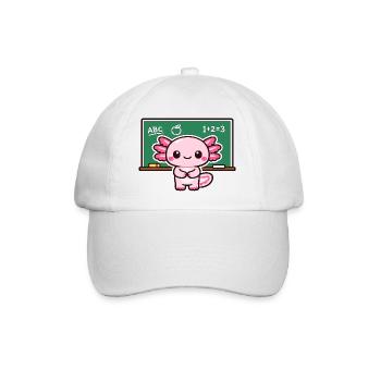 Kawaii Schuldrache mit Kreide axolotl - Baseballkappe - Weiß/Weiß - Vorne