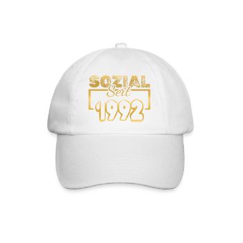 Sozial 1992 - Baseballkappe - Weiß/Weiß - Vorne