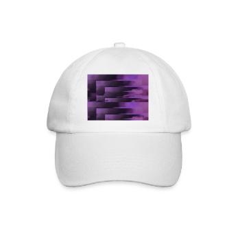 3D Glitch Purple Raster Neon - Baseballkappe - Weiß/Weiß - Vorne