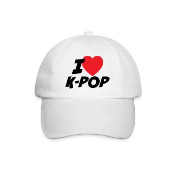Ich liebe K-Pop - Baseballkappe - Weiß/Weiß - Vorne