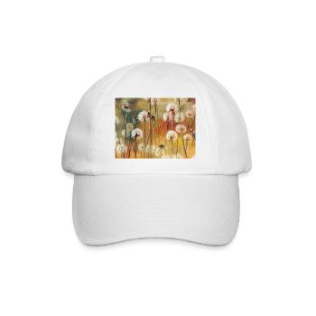 Autumn Dandelion Fluff Painting - Baseball Cap - white/white - Front