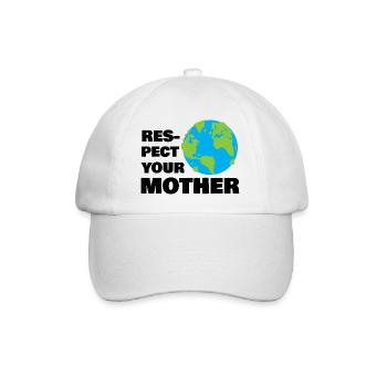 Respect Your Mother Earth Globe Eco Awareness Art - Baseballkappe - Weiß/Weiß - Vorne