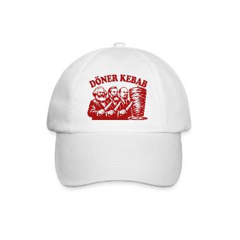 Döner Kebab - Marx, Engels, Lenin - Fast Food - Baseballkappe - Weiß/Weiß - Vorne