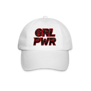 GRL PWR Girl Power Statement - Baseball Cap - white/white - Front