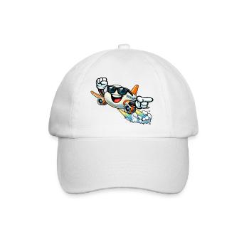 Fröhliches Flugzeug mit Sonnenbrille - Baseballkappe - Weiß/Weiß - Vorne