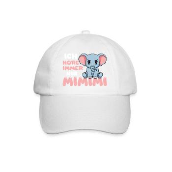 Ich Höre Immer Nur Ein Mimimi Elefant - Baseballkappe - Weiß/Weiß - Vorne