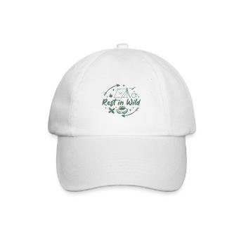 Rest in the Wild Outdoor Camping Design - Baseball Cap - white/white - Front