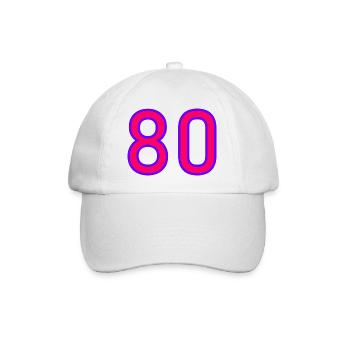 80. 80 JAHRE. 80. JUBILÄUM. 80-JAHRES-JUBILÄUM. - Baseballkappe - Weiß/Weiß - Vorne