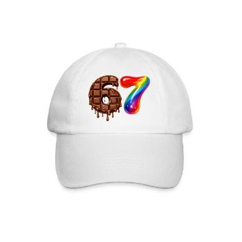 67 - 6 7 - Six Seven Meme - Chocolate - Baseball Cap - white/white - Front