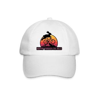 Hoppin' Through Hills Retro Rabbit Bike - Baseballkappe - Weiß/Weiß - Vorne