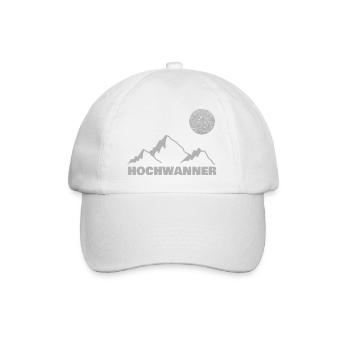 Hochwanner Bergsilhouette Mond - Baseballkappe - Weiß/Weiß - Vorne