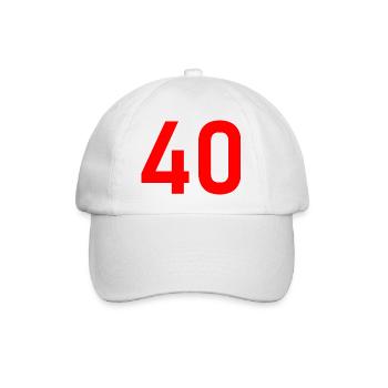 40. 40 YEARS. 40th ANNIVERSARY. 40 YEARS ANNIVERSARY. - Baseball Cap - white/white - Front