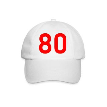 80. 80 JAHRE. 80. JUBILÄUM. 80-JAHRES-JUBILÄUM. - Baseballkappe - Weiß/Weiß - Vorne