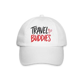 Travel Buddies Herzlogo - Baseballkappe - Weiß/Weiß - Vorne