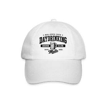 Malle 2026 Daydrinking Drunk Club Malle 2026 - Baseballkappe - Weiß/Weiß - Vorne