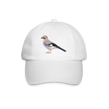Realistischer Eichelhäher - Baseballkappe - Weiß/Weiß - Vorne