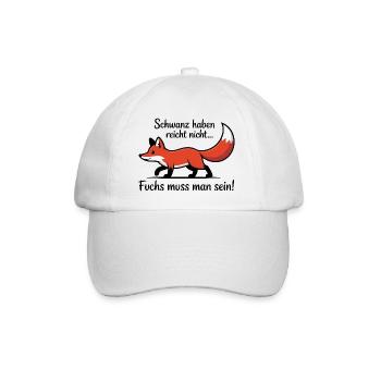 Roter Fuchs Cartoon-Illustration - Baseballkappe - Weiß/Weiß - Vorne